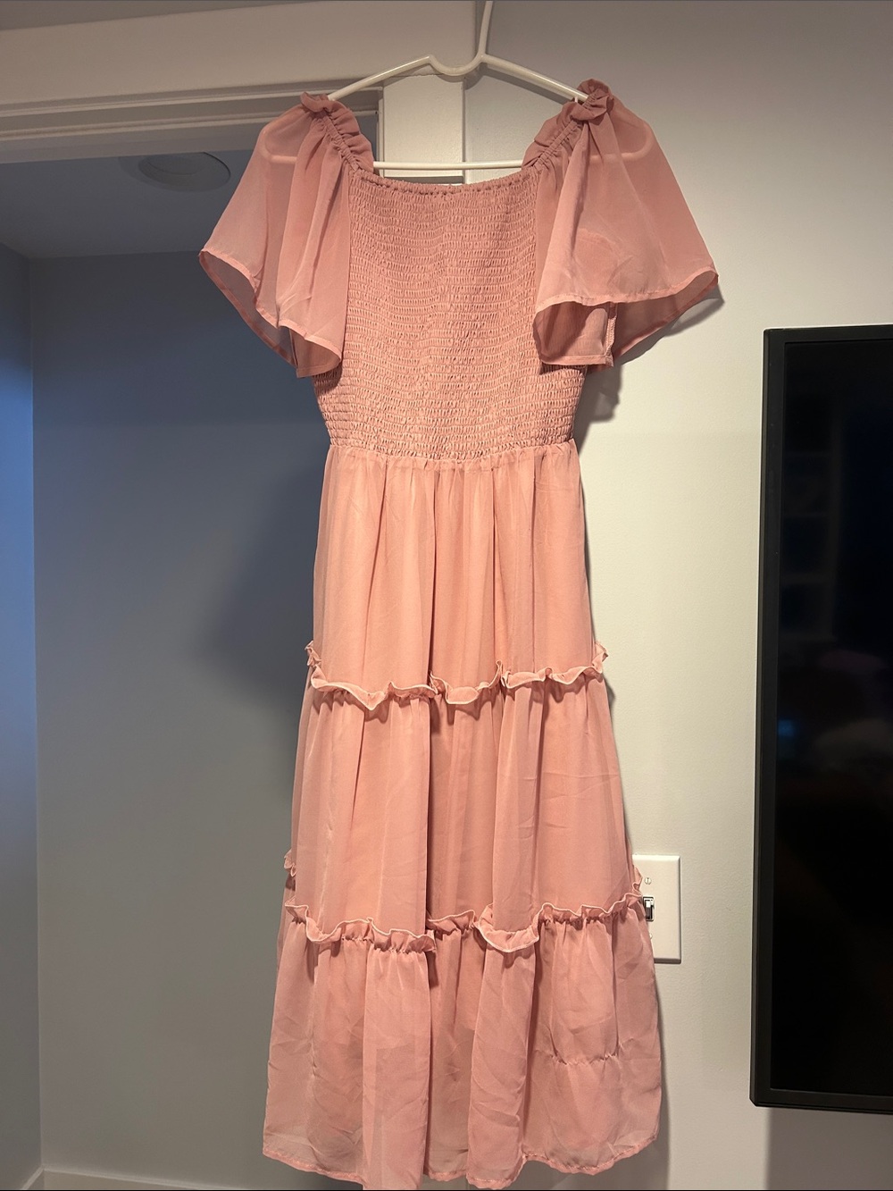Lilla P Dusty Rose Smocked Midi Skirt